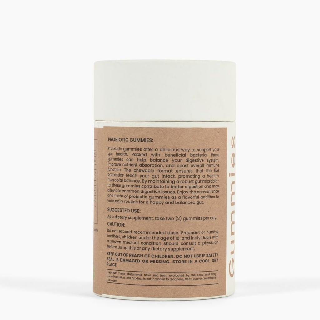 Probiotiske 2B CFU 'er med fiber + Lemon Balm + Chicory Root Fiber - Debloat Gummies (Vegansk Probiotiske Gummies)