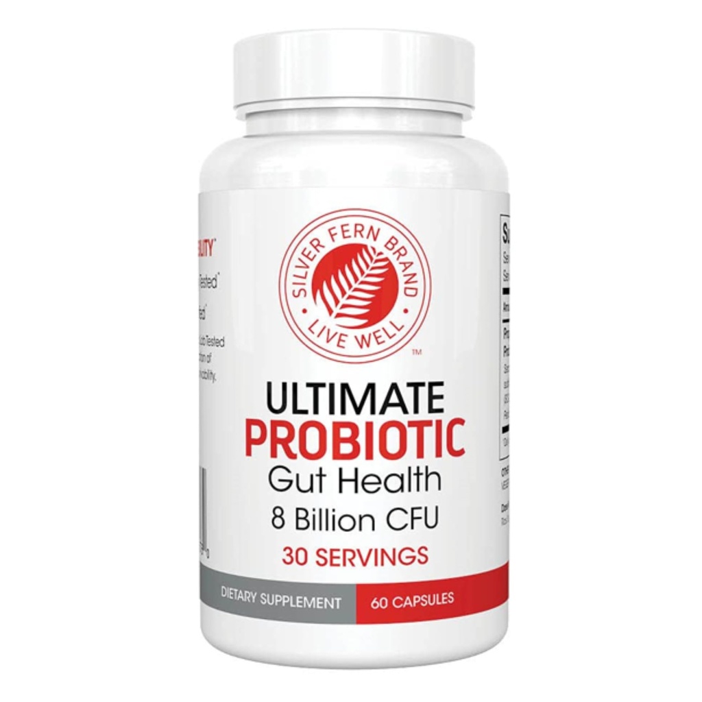 Sølv Fern Brand Ultimate Probiotika - Probiotika for kvinder & mænd - 8 milliarder CFU Spore- Forming Gut Health Supplement - DNA Verified, Vegan, Shelf- Stable, Høj overlevelse - 60 kapsler