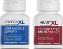 OmegaXL Joint Support - Natural Muscle Support, Green Lipped Mussel Oil, Soft Gel Pills, Drug- Free, 60 Count + HeartXL 30 Count, High Potence Omega- 7 Blend