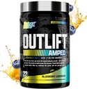 OUTLIFT Amped Max Dosed HØJT STIM Pre Workout Powder, 6G Citrullin, 3.2G Beta-alanin, Alpha GPC, CognatiQ, Extreme Energy, Massive Pumper, Elektrolytter, Nootropics Blueberry Lemonade - 22 Serv