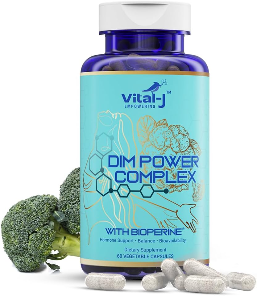 4-in-1 DIM Potent Complex 300mg - Østrogen Balance og Metabolisme, Energi & Menopause Support Supplement med Bioperine (x4), Calcium og Broccoli Extract - for kvinder og mænd 30 Servering