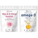 Micro Ingredients Omega-3 Fish Oil 4,200 mg Softgels & Myo & D- Chiro Inositol Powder Bundle 2 Pack 124; Wild- Caught Fish, Lemon Flavored, Burplesess