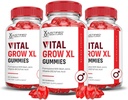 Justified Laboratories (3 Pack Vital Grow XL Performance Gummies 1000MG Advanced Formel Formulated with ACV Pomegranate Beet Juice Powder B12 Vegan Non GMO 180 Gummys