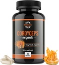 Cordyceps Organic Dietary Supplement - Natural Energy Boost og Respiratory Health Support med Cordyceps Militari, Klinisk Bakket, Non- GMO & Allergen- Free