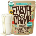 EarthChimp Organic Vegan Protein Powder - med Probiotika - Ikke GMO, Dairy Free, Non Whey, Plant Based Protein Powder for Women and Men, Gluten Free - 26 Servere 32 Oz (Plain & Usødet)