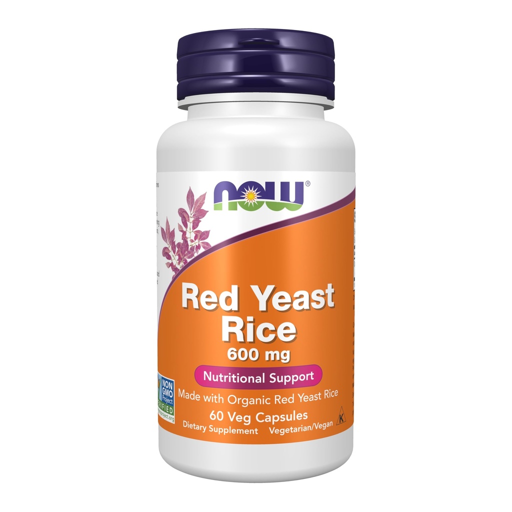 Now Foods Supplements, Red Yeast Rice 600 mg, Lavet med Organic Red Yeast Rice, 60 Veg Kapsler