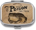 Metal 2 Segment Pill Organizer Travel Friendly Portable Compact Pill Box Cute Pill Case at holde vitaminer, Fish Oil, Kosttilskud, medicin, Tablet til purse, Pocket. (Poison Frog)