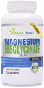 Magnesium Bisglycinat 200mg 100% Chelated - Max Absorption & Biotilgængelighed, Fuldt Reaged & Buffered, Ingen Laxative Effect - Sleep, Energy, Leg kramper, Hovedpine - Non-GMO