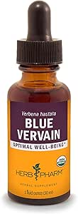Herb Pharm Certified Organic Verbena Liquid Extract, Blue, 1 Fl Oz