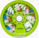 INVODA Weekly Pill Organizer 7 Segment Roterende Pill Box for Daglig Medicin & Vitaminer - Bærbar rejse Pill sag Fish Oil Kosttilskud Vitaminer Organizer (Orange)