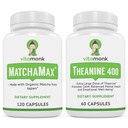VitaMonk MatchaMax Matcha kapsler & L- Theanine 400mg - Boost Energy and Enhance Focus Bundle