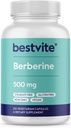 Berberine 500mg Per kapsel (120 Vegetariske kapsler) - Ingen Fyldere - Ingen Stearates - Ingen Flow Agents - Vegan - Gluten Free - Ikke GMO