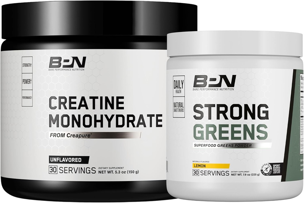 BARE PERFORMANCE NUTRITION BPN Creatine Monohydrate & Strong Greens Bundle