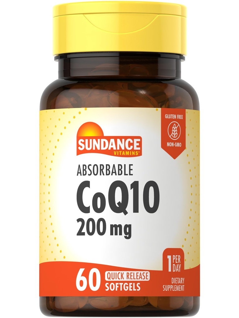 Sundance CoQ10 200mg Softgels against 124; 60 Greve Beeg 124; med Black Pepper Extract 124; Non- GMO & Gluten Free Supplement