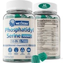 Phosphatidylserin - Nootrop Brian Supplement, Focus & Energy Gummies + Bacopa Monnieri, Omega 3, Huperzine A, Methyl B12 & B6 for seniorer, Gamers, Workers, Non- GMO, Coffein- Free, Sugar Free, 60 Cts