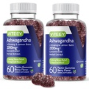 Viteey Ashwagandha Gummies med Ginseng & Lemon Balm - Mood, Mood & Stress Support Ashwagandha Kosttilskud - Vegan, Gluten- Free - 120 Greve