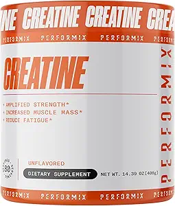 PERFORMIX - Creatinmonohydrat - 5000 mg per servering (5g) - Pre workout - Øge muskelmasse, forbedre styrke og reducere træthed - Creatinmonohydrat pulver - Unflavored - 80 Servere - 400g