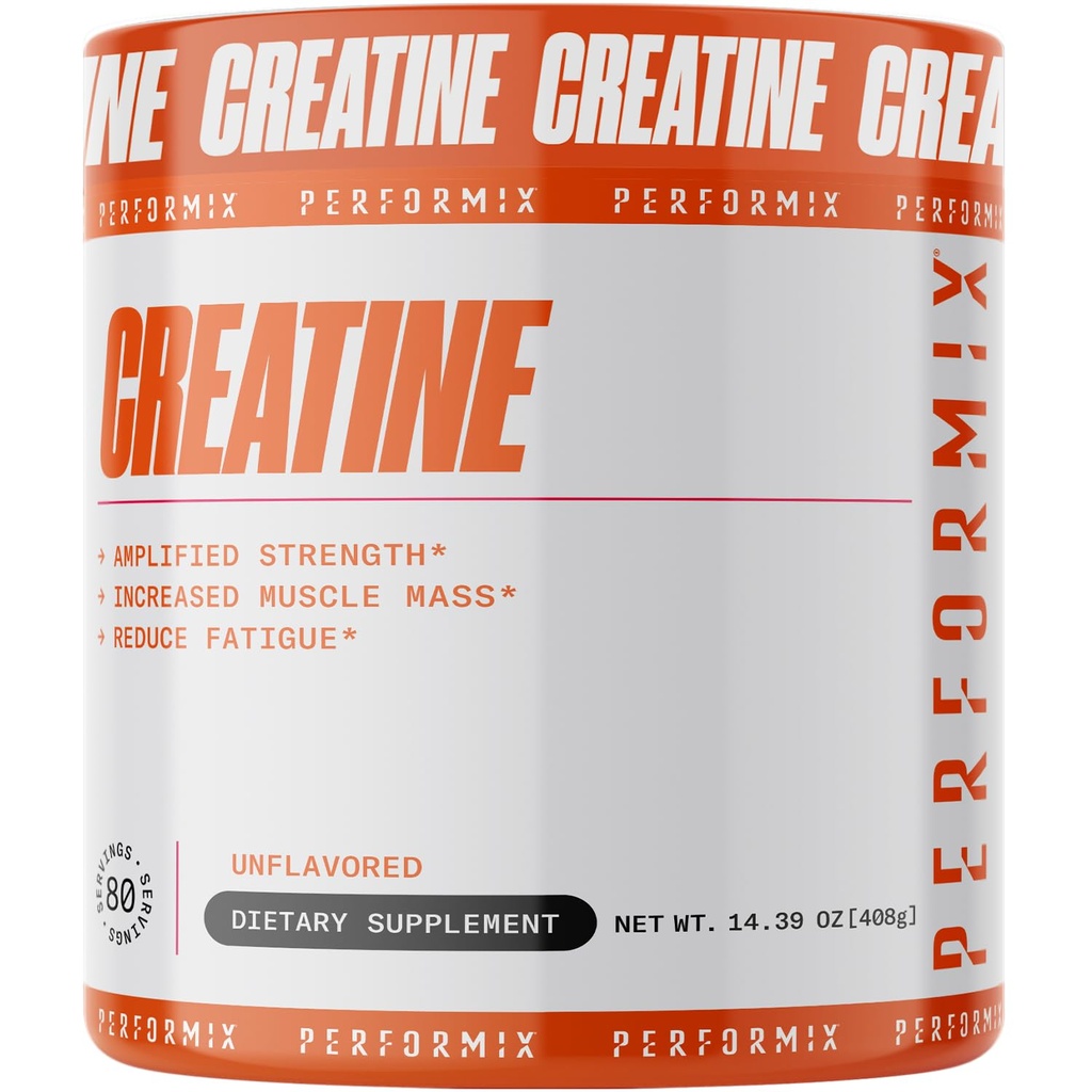 PERFORMIX - Creatinmonohydrat - 5000 mg per servering (5g) - Pre workout - Øge muskelmasse, forbedre styrke og reducere træthed - Creatinmonohydrat pulver - Unflavored - 80 Servere - 400g