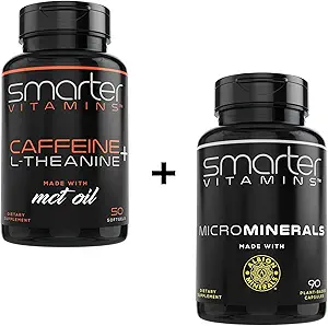 Energi Boost Bundle - Koffein + L- Theanine + MicroMinerals for Glat, Vedvarende Energi & Vitality