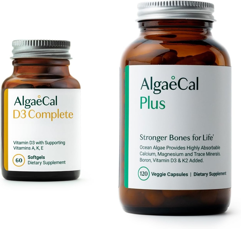 ALGAECAL Bundle - D3 Complete (1000 IE) + K2, E-vitamin, vitamin A & Plant- baseret Calcium til stærkere knogler