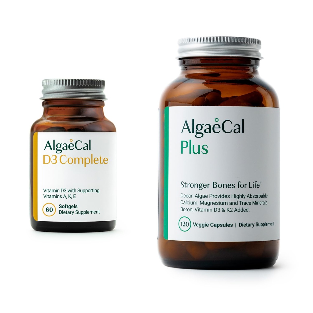 ALGAECAL Bundle - D3 Complete (1000 IE) + K2, E-vitamin, vitamin A & Plant- baseret Calcium til stærkere knogler