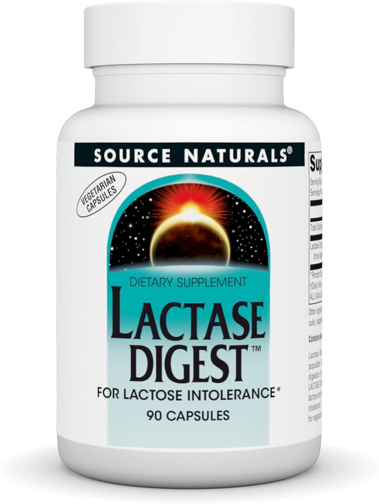 Source Naturals Lactase Digest, for Lactose Intolerance * - 90 Kapsler