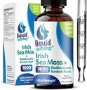 Irish Sea Moss Drops - Citrus Berry Flavor - 92 + Essential Minerals & Vitamin - Energi, Hud, Gut, Inddrivelse - Bladderwrack og Burdock Root - 2 fl. oz