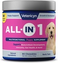 Veteryn All- in 1 Multifunktionel Puppy Supplement- 124; fordøjelsesenzymer + antioxidant immunforsvar til hvalpe + Vitaminer, mineraler, Prebiotika, Probiotika, og Omegas. 90 Antal