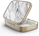 Pill Case Pill Box med spejl Retro 2 Segment Lille Pill Case for purse eller Pocket Bronze Rektangulær Pill Box eller Vitaminer, Fiskeolie, Kosttilskud, Pill Containe Travel Gaver