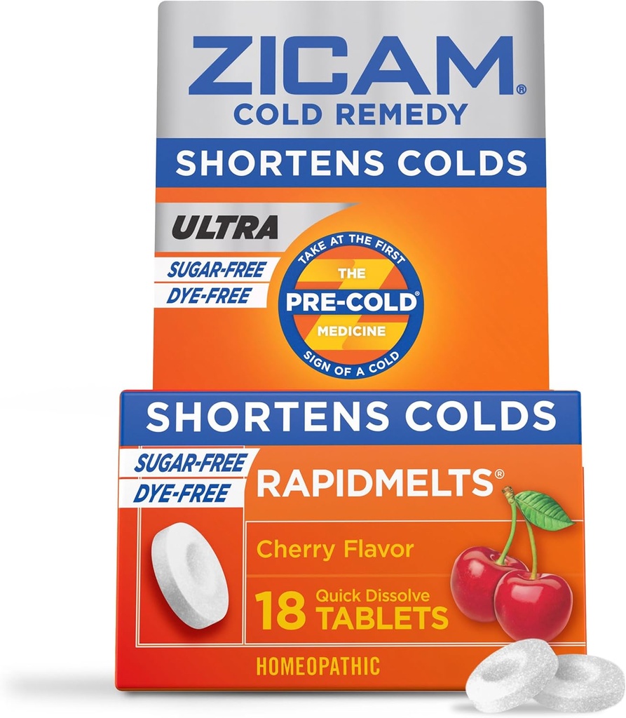 Zicam Cold Remedy Zink Rapidmelts, Cherry Flavor, 18 Greve (pakke med 1)