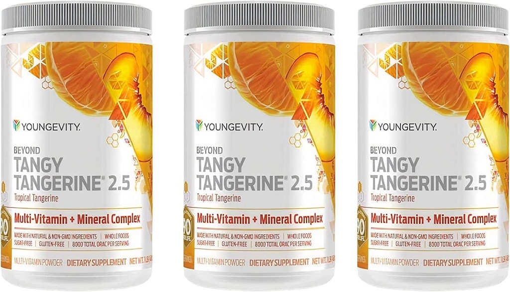 Youngevity Beyond Tangy Tangerine 2.5 Tropical Tangerine Ultimate Multi- Vitamin & Mineral Complex - Made with Natural & Whole Foods against 124; 8.000 ORAC (3)