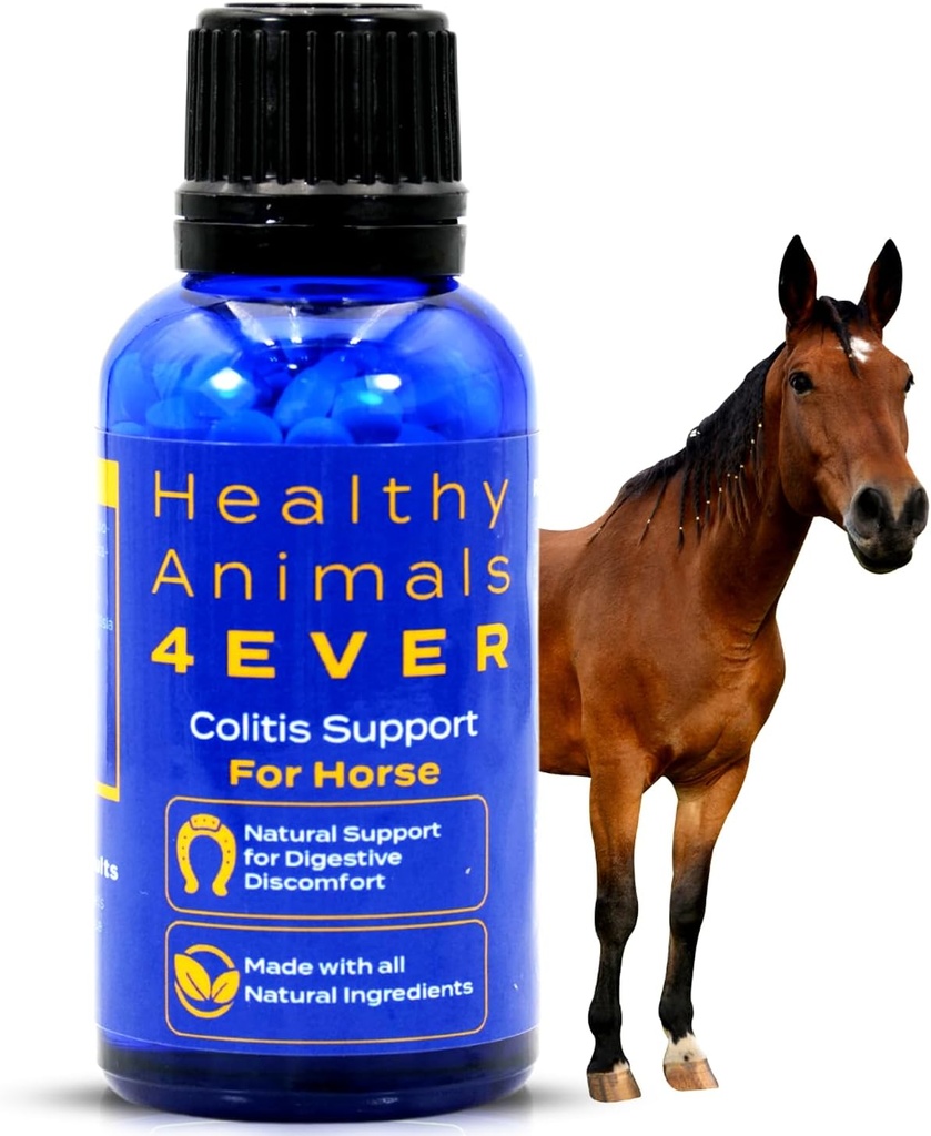 HA4E - Horse Colitis Support - Hjælper til Diarré & Dehydrering - Forebyggende pleje - Meget effektiv, Natural Homøopatisk Supplement - 300 Tabletter