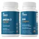 Dr. Tobias Omega 3 Fish Oil og DIM Complex Kosttilskud, understøtter hjerte, hjerne immunfunktion og hormon Balance for kvinder & mænd med BioPerine, Borccoli Extract & Calcium D- glucarat, 60 kapsler