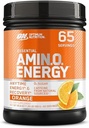 Optimum Nutrition Amino Energy - Pre Workout med grøn te, BCAA, Aminosyrer, Keto Friendly, Green Coffee Extract, Energy Powder - Orange Cooler, 65 Servering (Packaging May Vary)