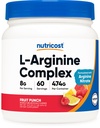 Nutricost L- Arginin Complex (Fruit Punch, 60 Servere) - Gluten Free, Non- GMO
