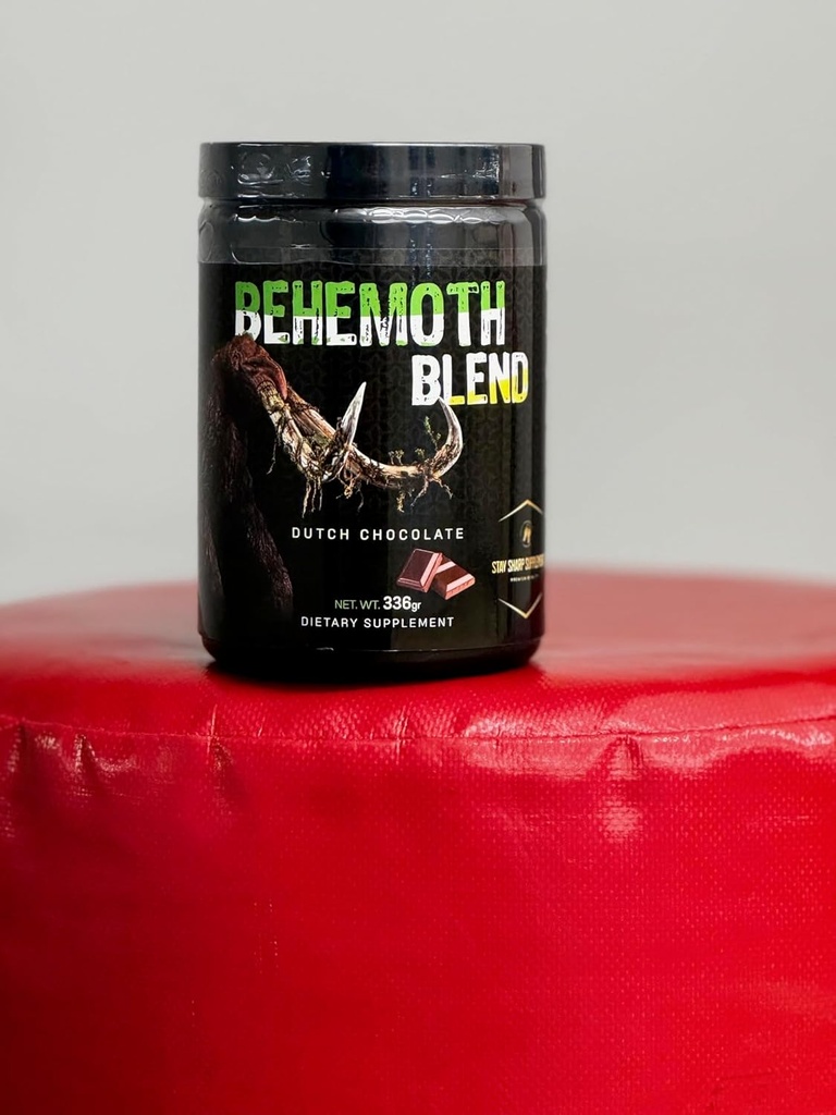 Behemoth Blend Organic Mushroom Extract: Chaga, Lions Mane, Cordyceps, Shiitake, Reishi + Premium Collagen & Creatin for forbedret fokus, energi, immunitet og inddrivelse 30 Serveringer.