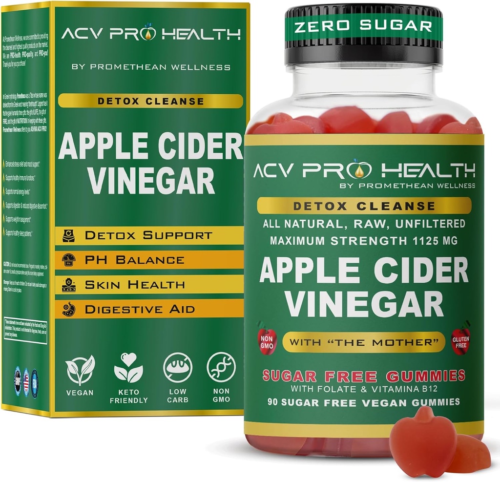 2 -Pack Apple Cider Vincious Gumies Sukker Free - ACV med sukker gør ingen sans! Lav Carb Advanced Keto Acv Gummies Keto Gummy Detox Rense Golo