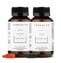 JSHealth Vitaminer fordøjelsesstøtte Bundle - omfatter Detox + Debloat lever sundhed Formel & Hud + fordøjelsestilskud