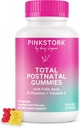 Pink Stork Total Postnatal Vitamin Gummies - Multivitamin til Postpartum Inddrivelse og Amning Support - Folinsyre, B6, & C-vitamin - Postpartum Essentials - 60 Gummy Vitamin