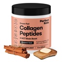 Perfect Keto Collagen Peptider Protein Powder med MCT Oil, Hydrolyzed Collagen, Type I & III supplement, Gluten Free Grass Fed, Low Carb, Keto Coffee Creamer, Collagen til kvinder & mænd, kanel Toast