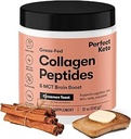 Perfect Keto Collagen Peptider Protein Powder med MCT Oil, Hydrolyzed Collagen, Type I & III supplement, Gluten Free Grass Fed, Low Carb, Keto Coffee Creamer, Collagen til kvinder & mænd, kanel Toast