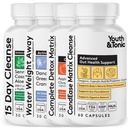 Youth & Tonic Complete Body Detox til rengøring, normal syre Gut Niveau og vand afgiftning - 150 piller