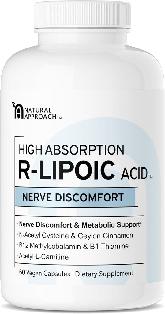 HØJE ABSORPION R- LIPOIC Acid - Understøtter Nerve sundhed - Tingling Fingers, Hænder, Toes & Feet - Understøtter sund aldring, Kardiovaskulær sundhed & generelt velvære * - 60 Veganske kapsler