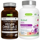Vegan Omega-3 Alger Oil + Advanced Kids Multivitamin Gummy Bundle, High Concentration DHA & EPA + vitamin A, B, C, D3 & E, Clean Ingredients 60 Softels + 90 Berry Flavor Gummies, af Igennus