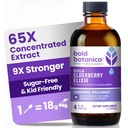 Fed Botanica Elderberry Elixir - 65x koncentreret ekstrakt - sukkerfri - Kid Friendly - Black Elderberry Syrup med Aronia Berry til immunforsvar - 4 Fl. Oz.