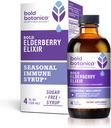 Fed Botanica Elderberry Elixir - 65x koncentreret ekstrakt - sukkerfri - Kid Friendly - Black Elderberry Syrup med Aronia Berry til immunforsvar - 4 Fl. Oz.