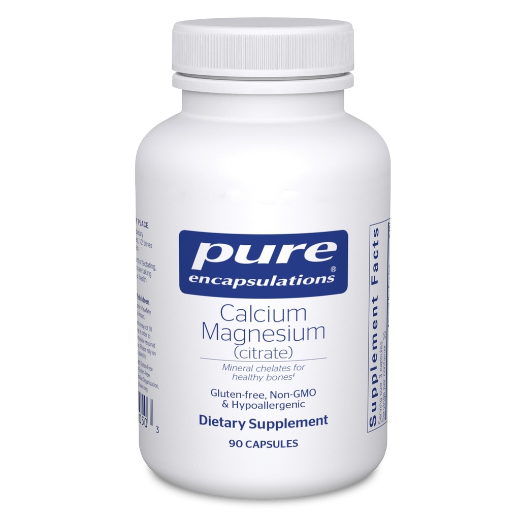 Ren indkapsling Calcium Magnesium (citrat) - 240 g Calcium & 240 g Magnesium - Knogletilskud - non-GMO & Vegan - 90 kapsler