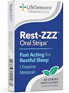 Rest- ZZZ Oral Strips - kraftfuld søvnstøtte supplement - Fall Assein & Stay Assein - Calms Nervesystemet - naturligt lette spændinger & rastløshed - lav dosis Melatonin GABA & kamille - 30 Serveringer