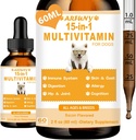15 i 1 Multivitamin til hunde - Hund Multivitamin Liquid Support Joint, Gut & immunforsvar - Canine fordøjelse, hjerte, hud & Coat sundhed - Vitamin Kosttilskud til hvalpe - Bacon Flavor