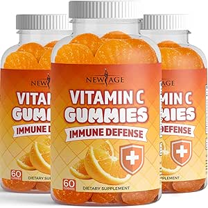 NEW AGE C-vitamin Gummies Orange C-vitamin Gummy - understøtter sundt immunsystem - Vegetarisk uden Gluten (180 Gummies)